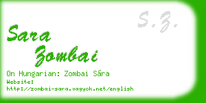 sara zombai business card